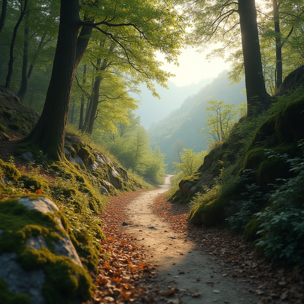 Sentiero nel bosco sui Monti Sibillini