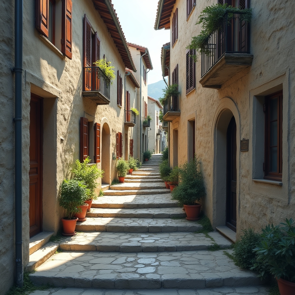 Vicolo in pietra di un borgo di montagna